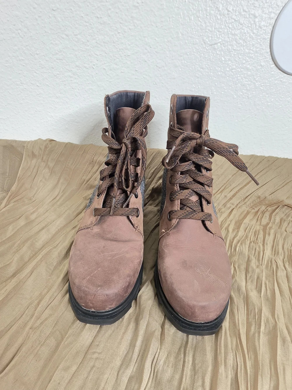 Sorel Joan Of Arctic Wedge III Lexi Boots Size 9 Waterproof Leather & Grey Felt - Picture 2 of 11